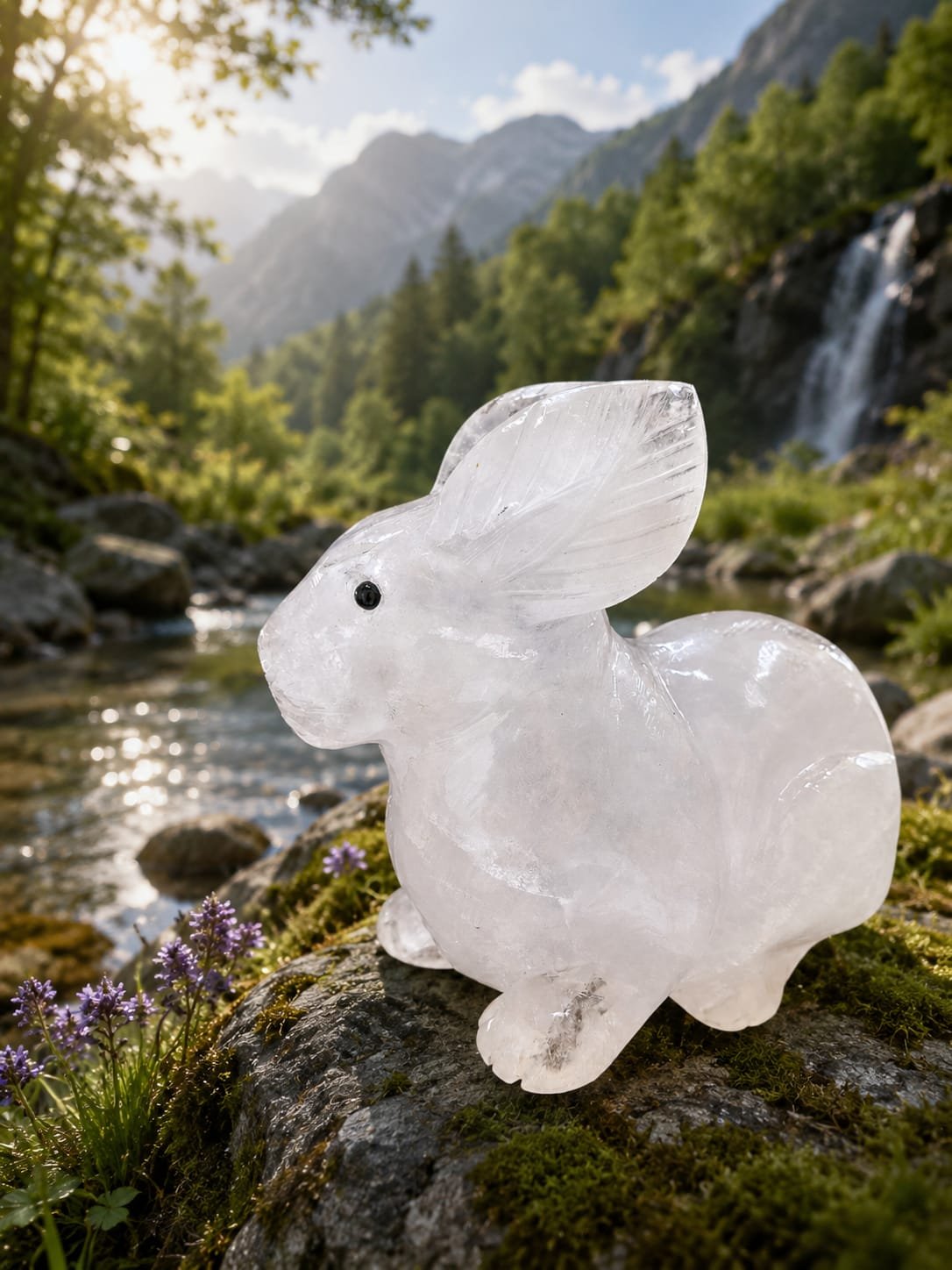 Coelho de quartzo cristal
